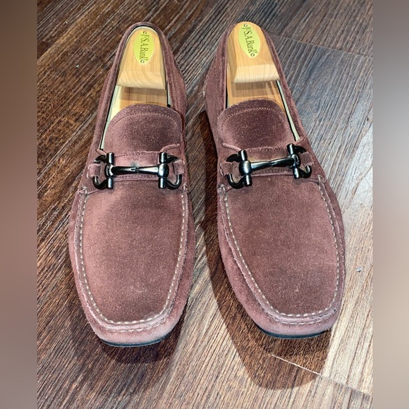 SALVATORE FERRAGAMO SUEDE DRIVING LOAFERS MOCCASINS - Picture 5 of 11